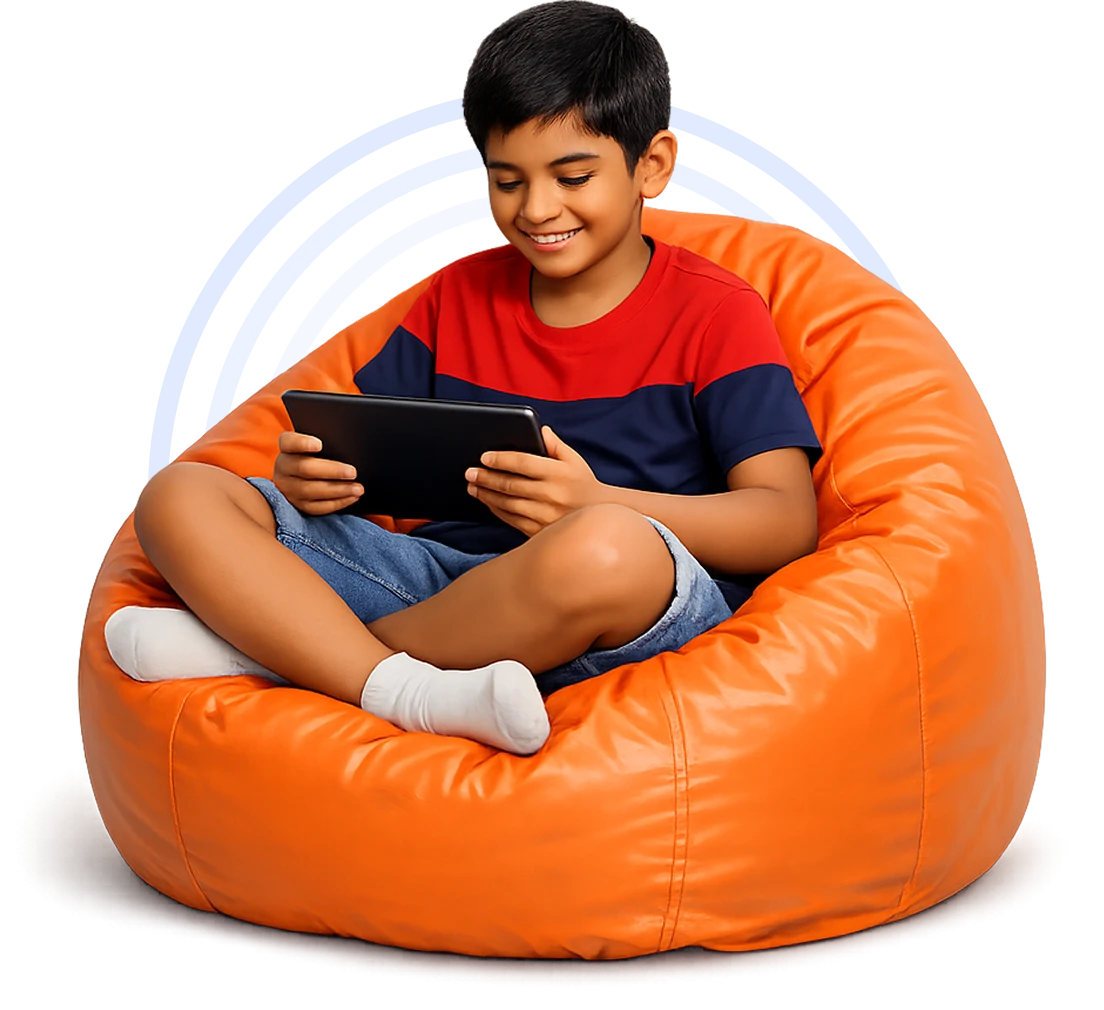 Child on bean bag